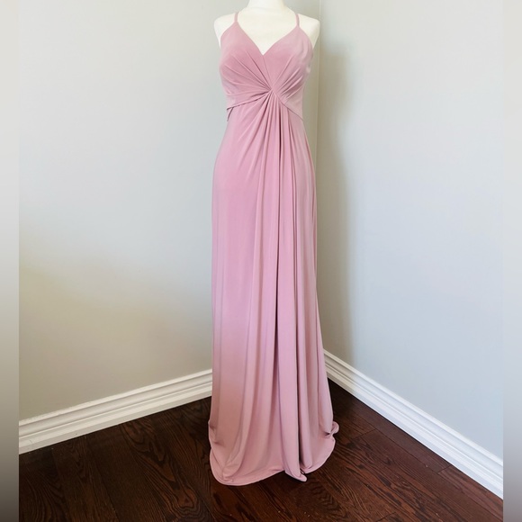 CELEBRATE DB STUDIO jersey a-line bridesmaid dress with knot detail. EUC - Picture 3 of 9